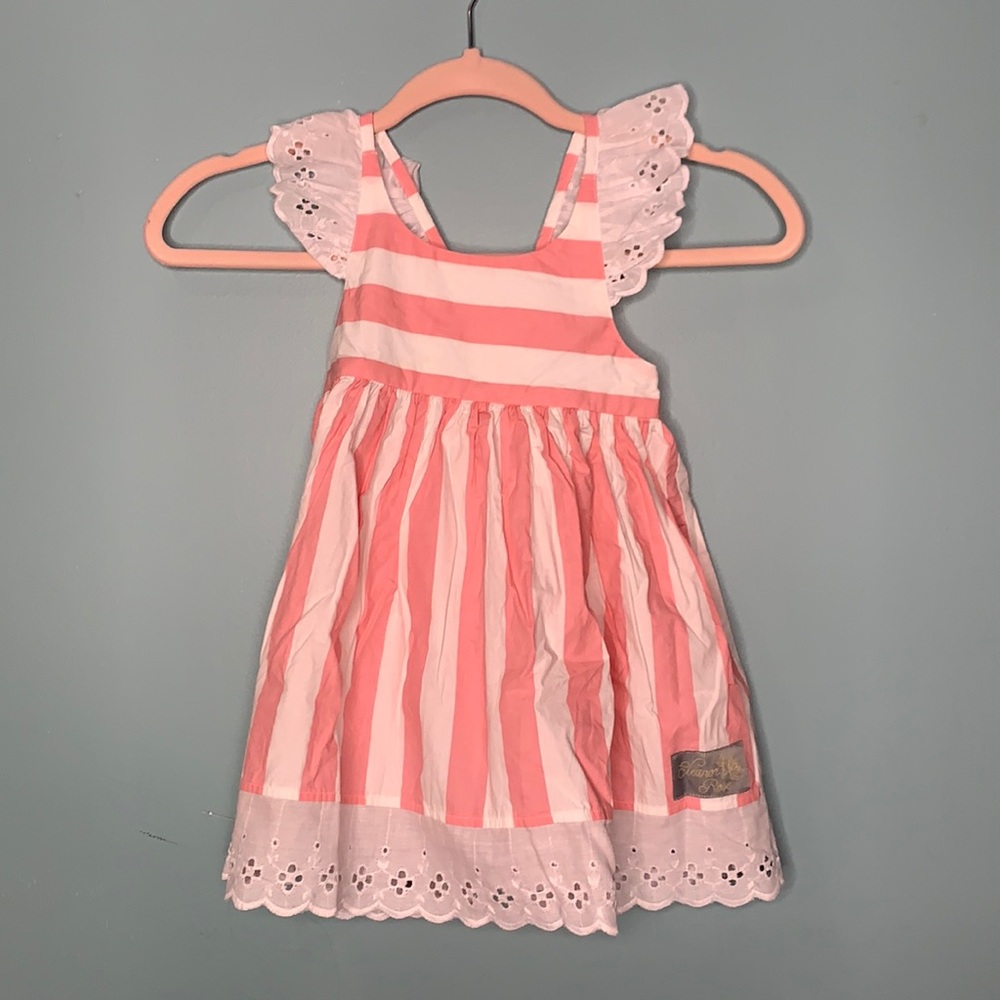 Eleanor Rose pink striped dress size 3-4
